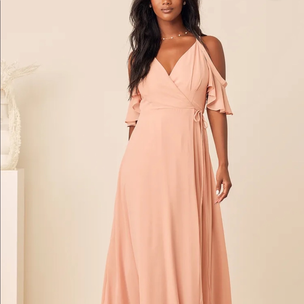 Lulus cold shoulder bridesmaid dress